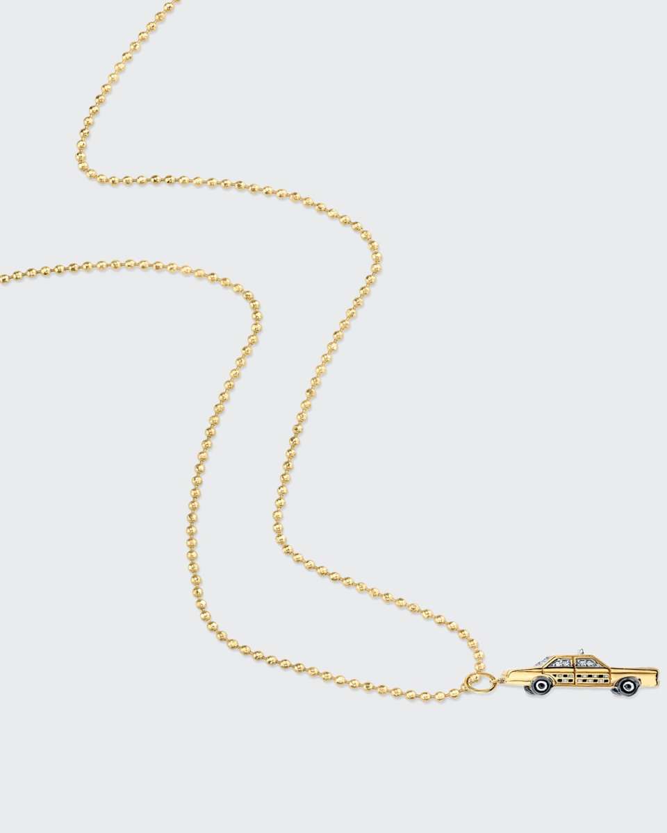 Taxi Cab Necklace in 14K Yellow Gold